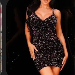 Sparkling Black Sequin Dress